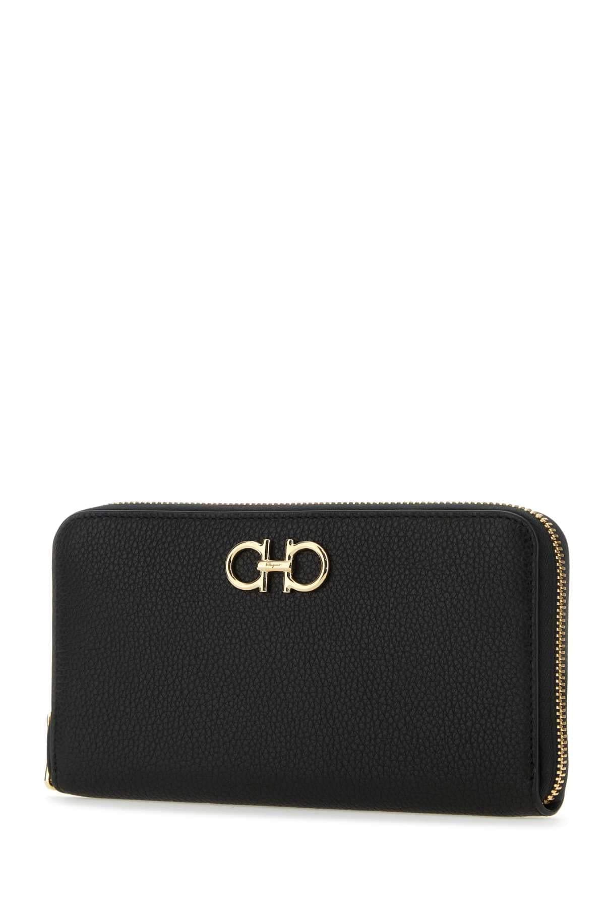 Salvatore Ferragamo Women Black Leather Wallet