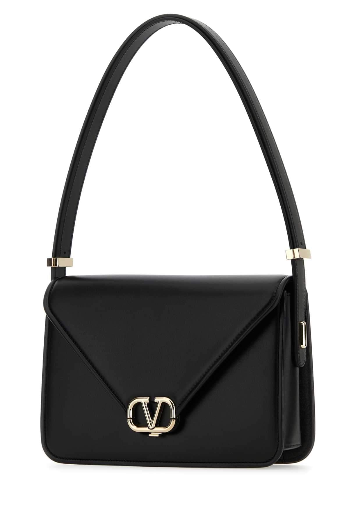 Valentino Garavani Women Black Leather Vlogo Shoulder Bag