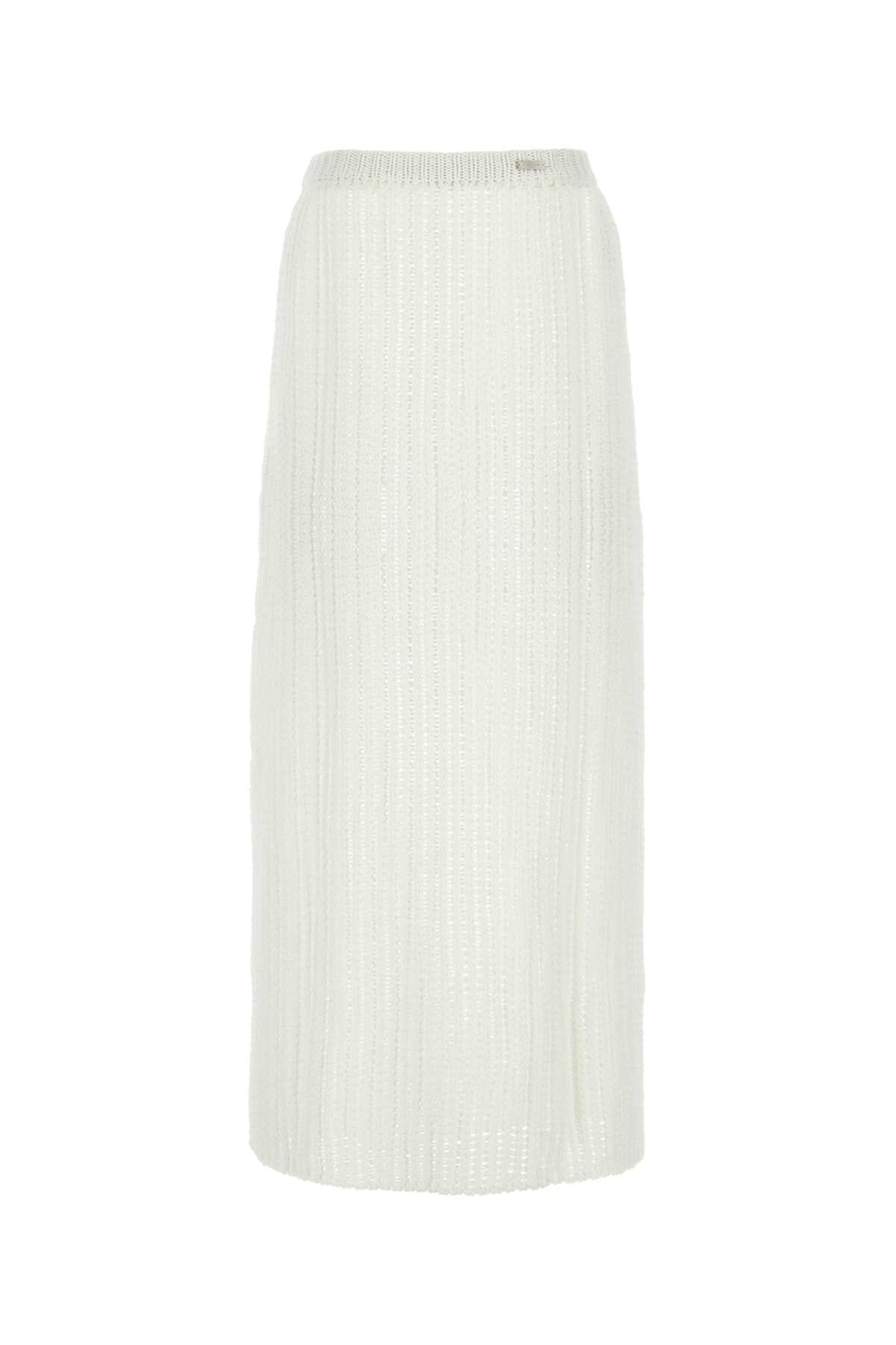 Salvatore Ferragamo Women White Cotton Skirt
