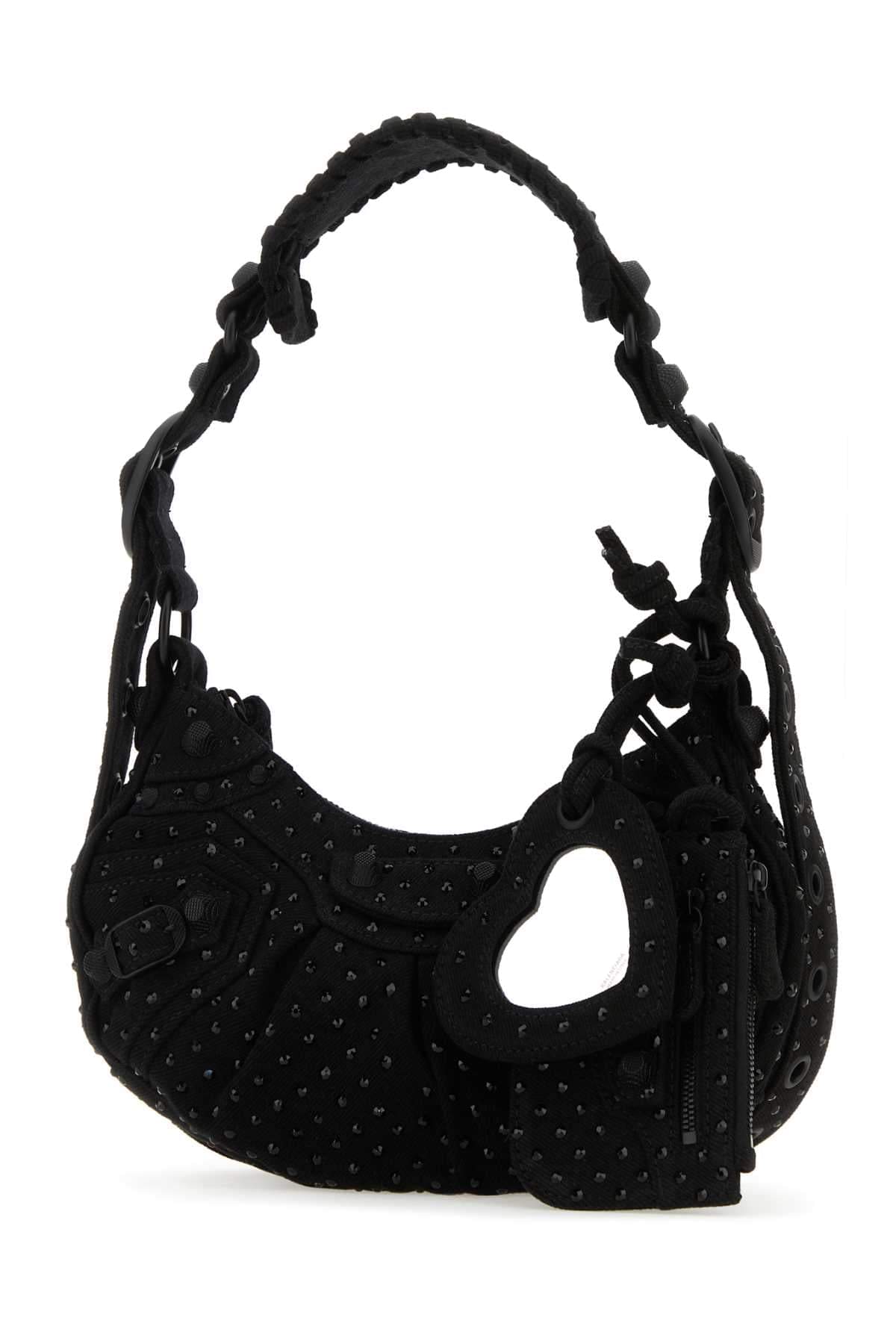 Balenciaga Women Embellished Denim Le Cagole Xs Shoulder Bag