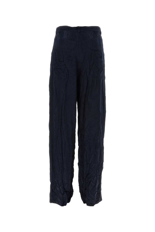 Balenciaga Men Dark Bue Satin 5 Pocket Pant