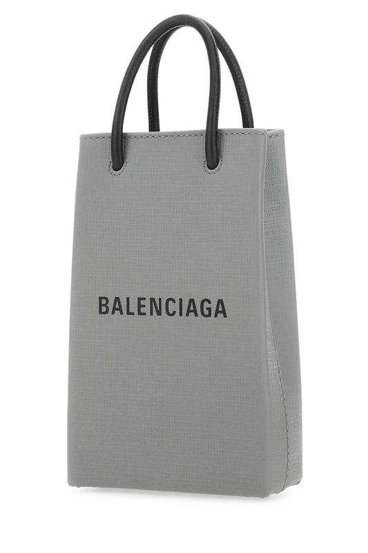 Balenciaga Women Grey Leather Phone Case