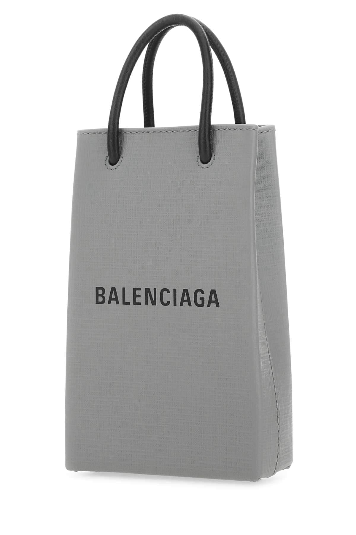 Balenciaga Women Grey Leather Phone Case