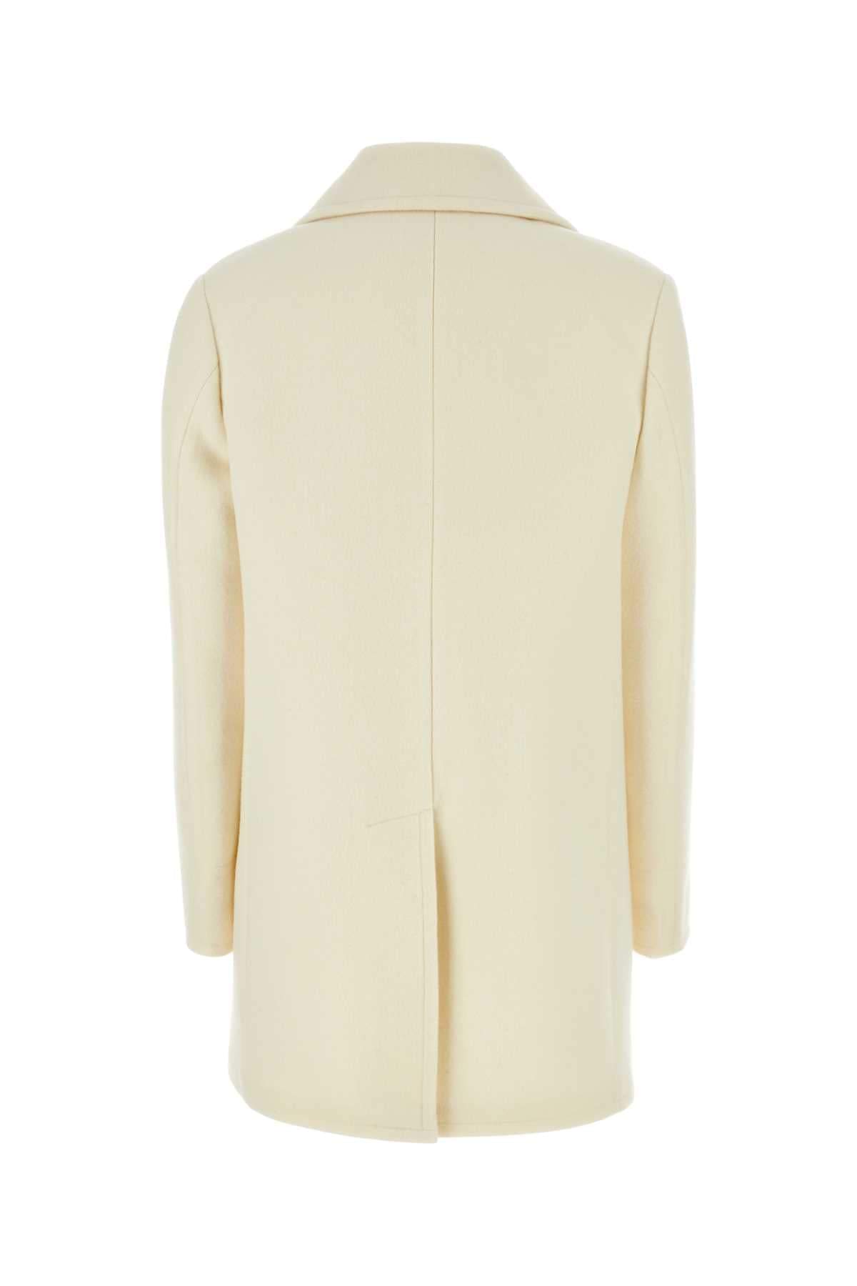 Prada Women Ivory Wool Blend Coat