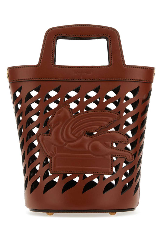 Etro Women Brown Leather Coffa Bucket Bag