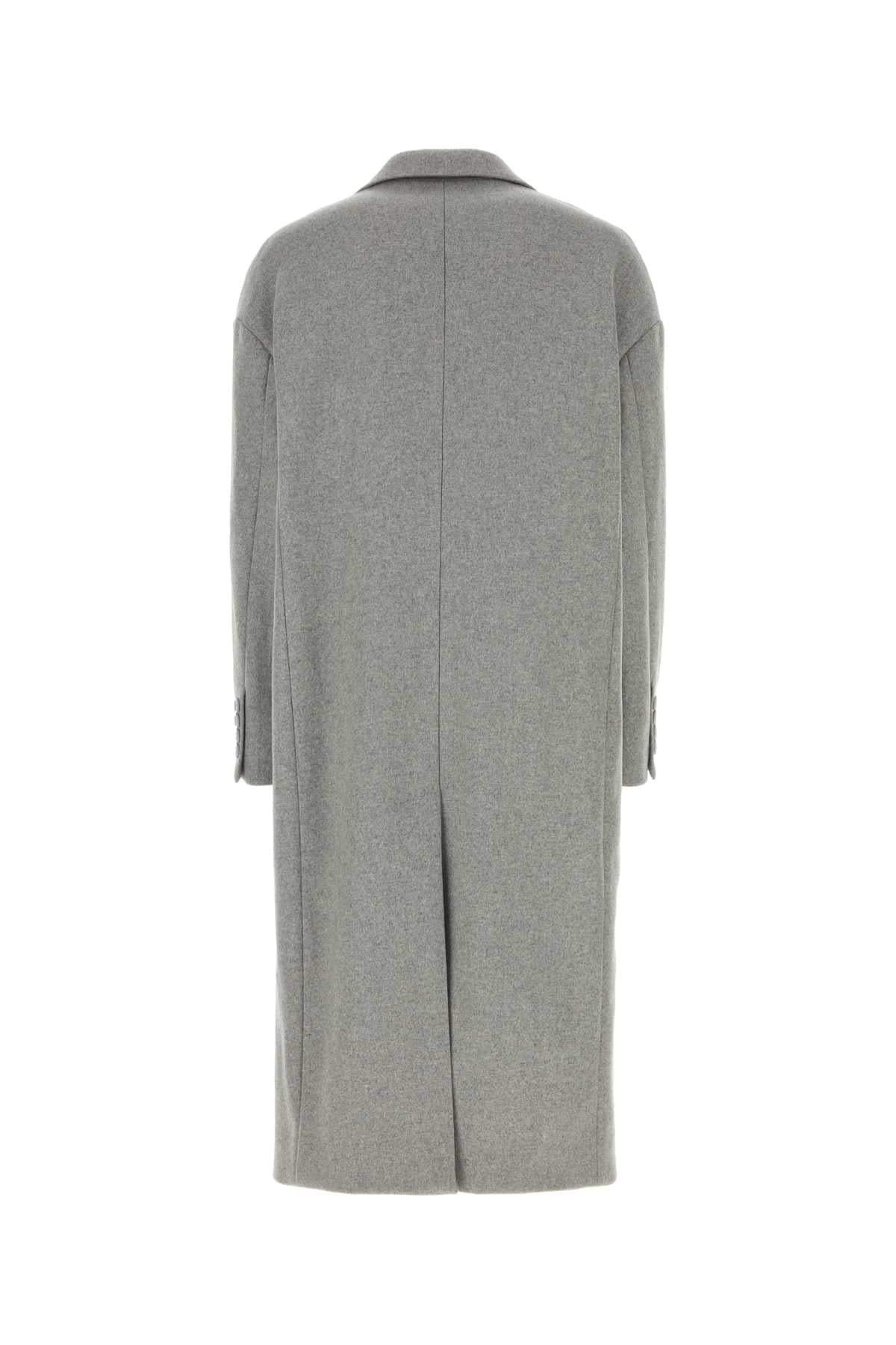 Dolce & Gabbana Men Grey Wool Blend Coat