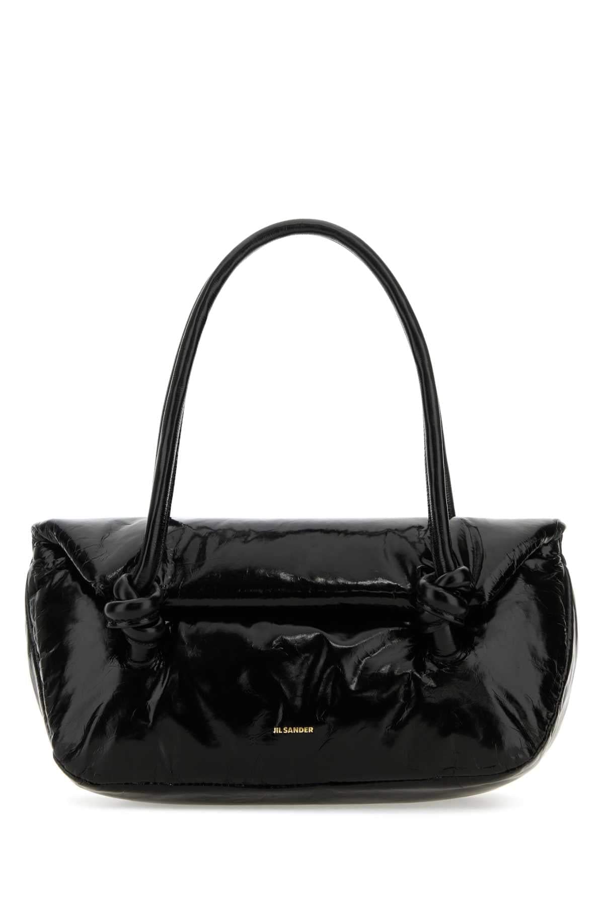 Jil Sander Women Black Leather Small Knot Handle Handbag
