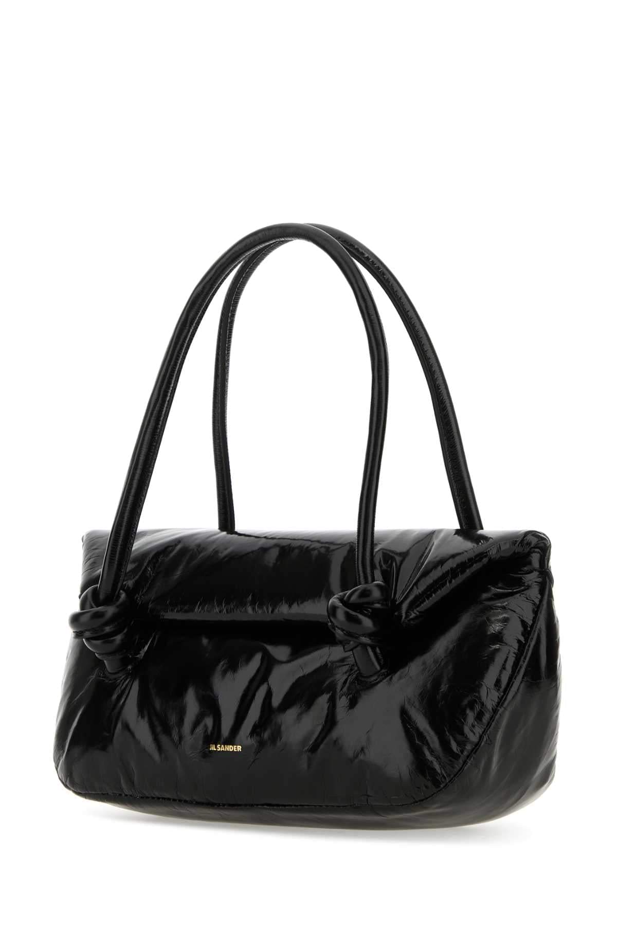 Jil Sander Women Black Leather Small Knot Handle Handbag