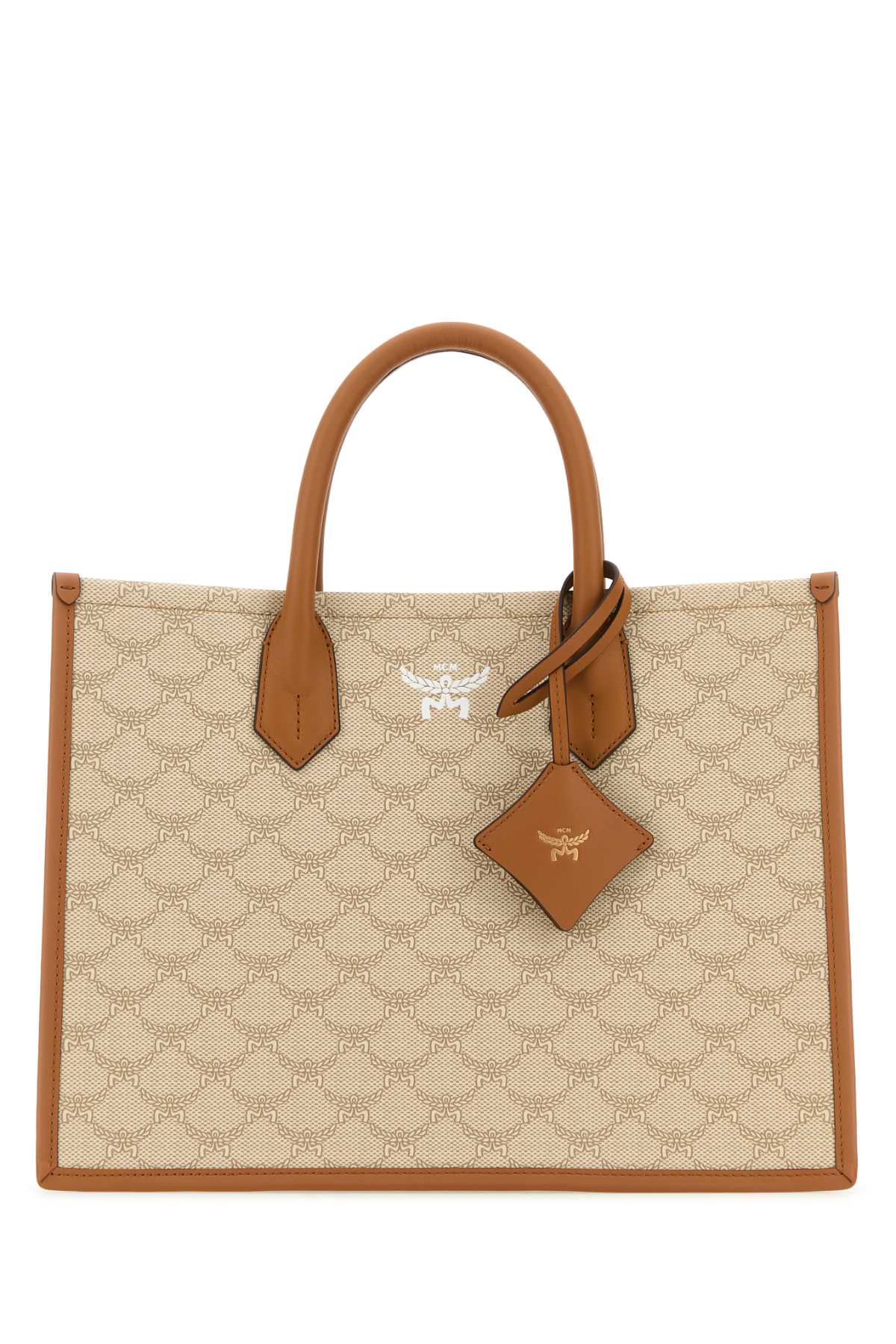 Mcm Women Printed Canvas Himmel Medium Shopping Bag