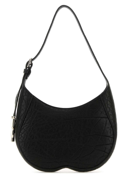 Burberry Women Black Leather Small Chess Shoulder Bag