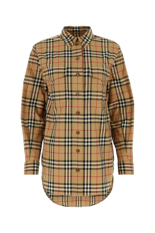 Burberry Women Embroidered Stretch Cotton Shirt