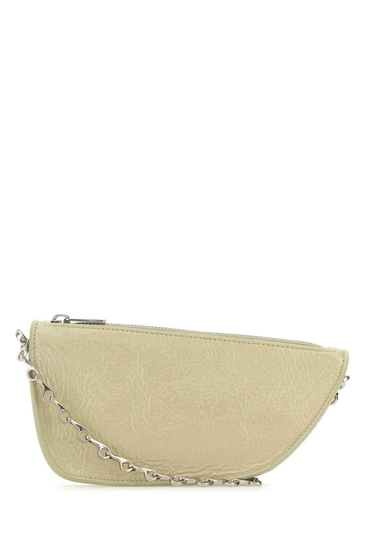 Burberry Women Pastel Green Leather Micro Shield Crossbody Bag