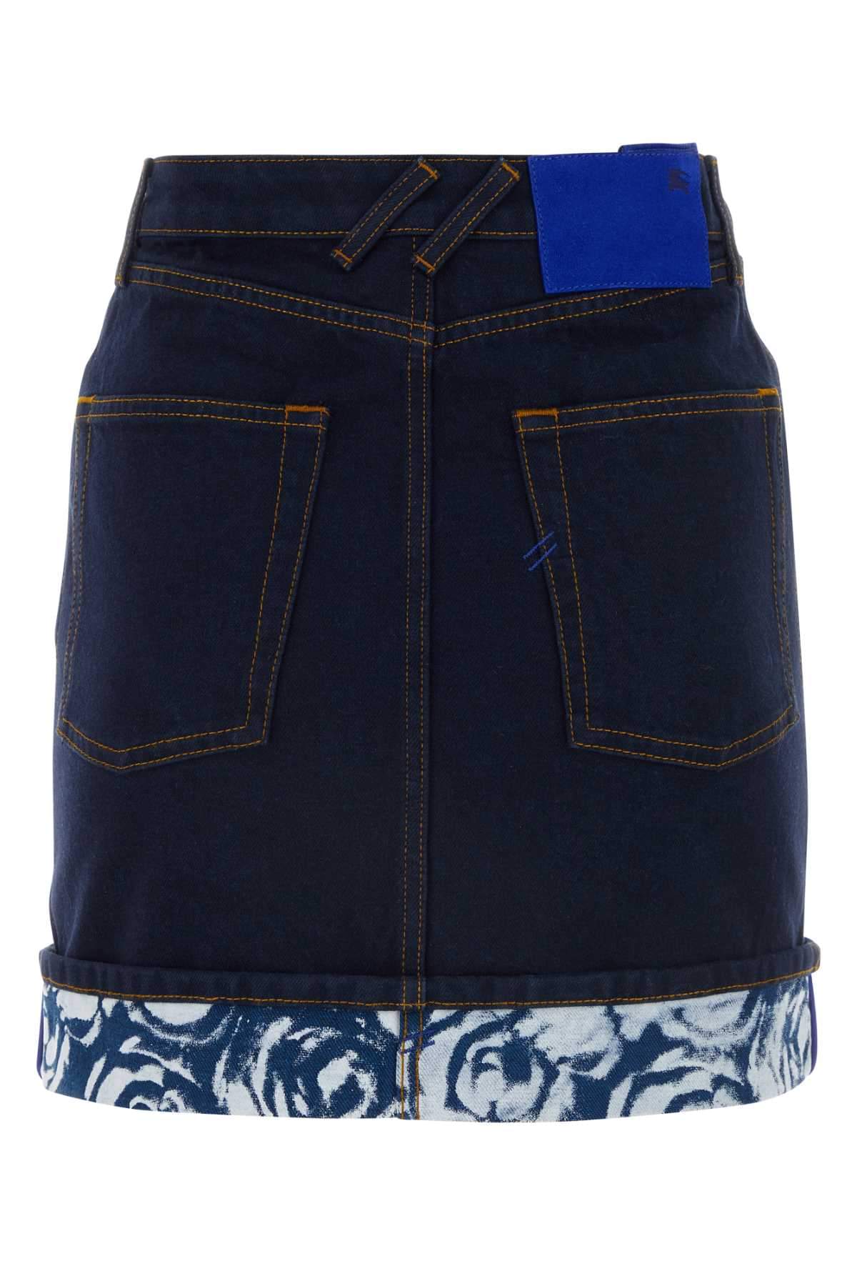 Burberry Women Dark Blue Denim Mini Skirt