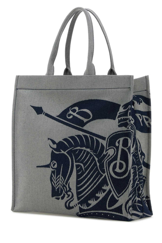 Burberry Men Embroidered Canvas Shopping Bag