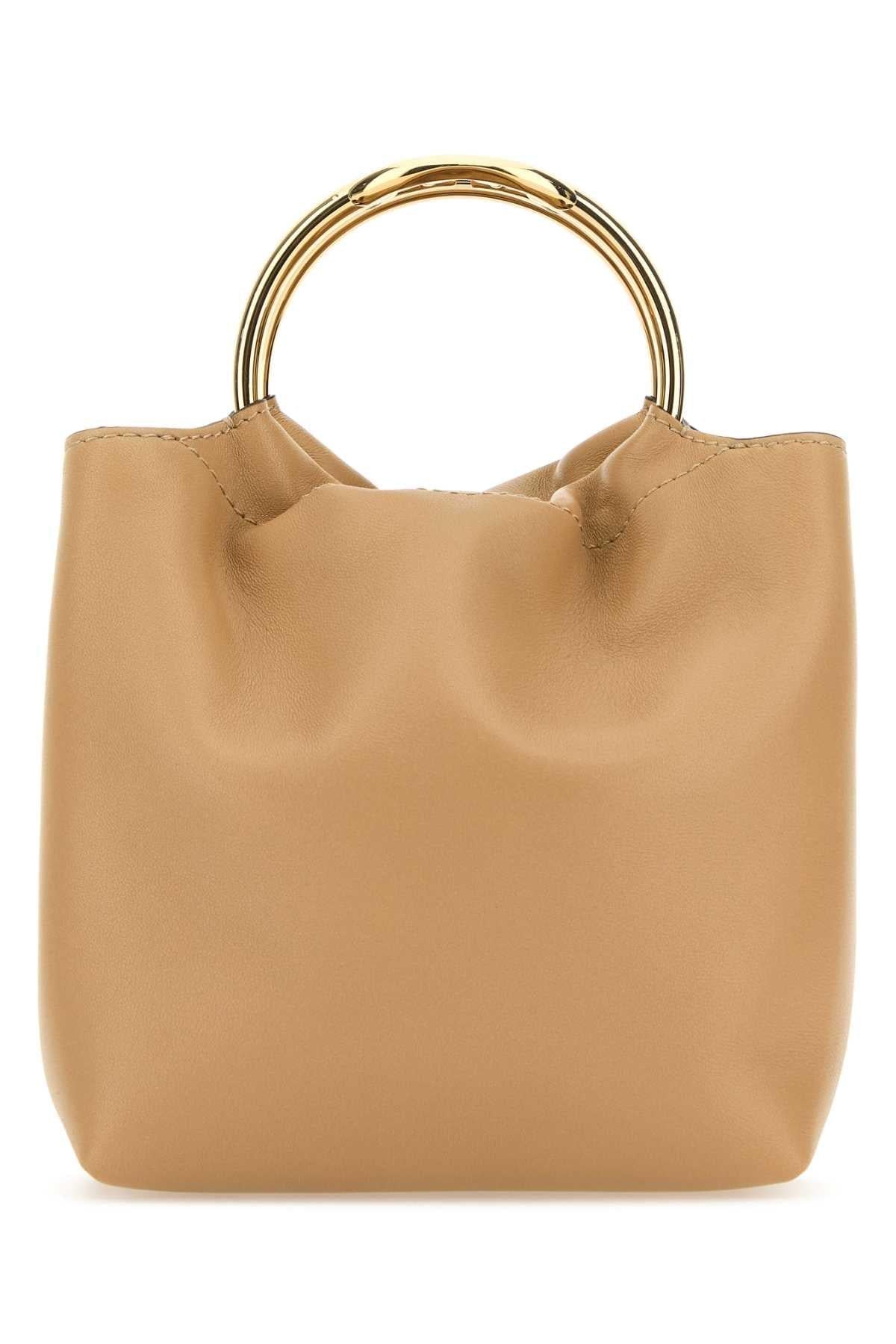 Valentino Garavani Women Beige Leather Bucket Bag