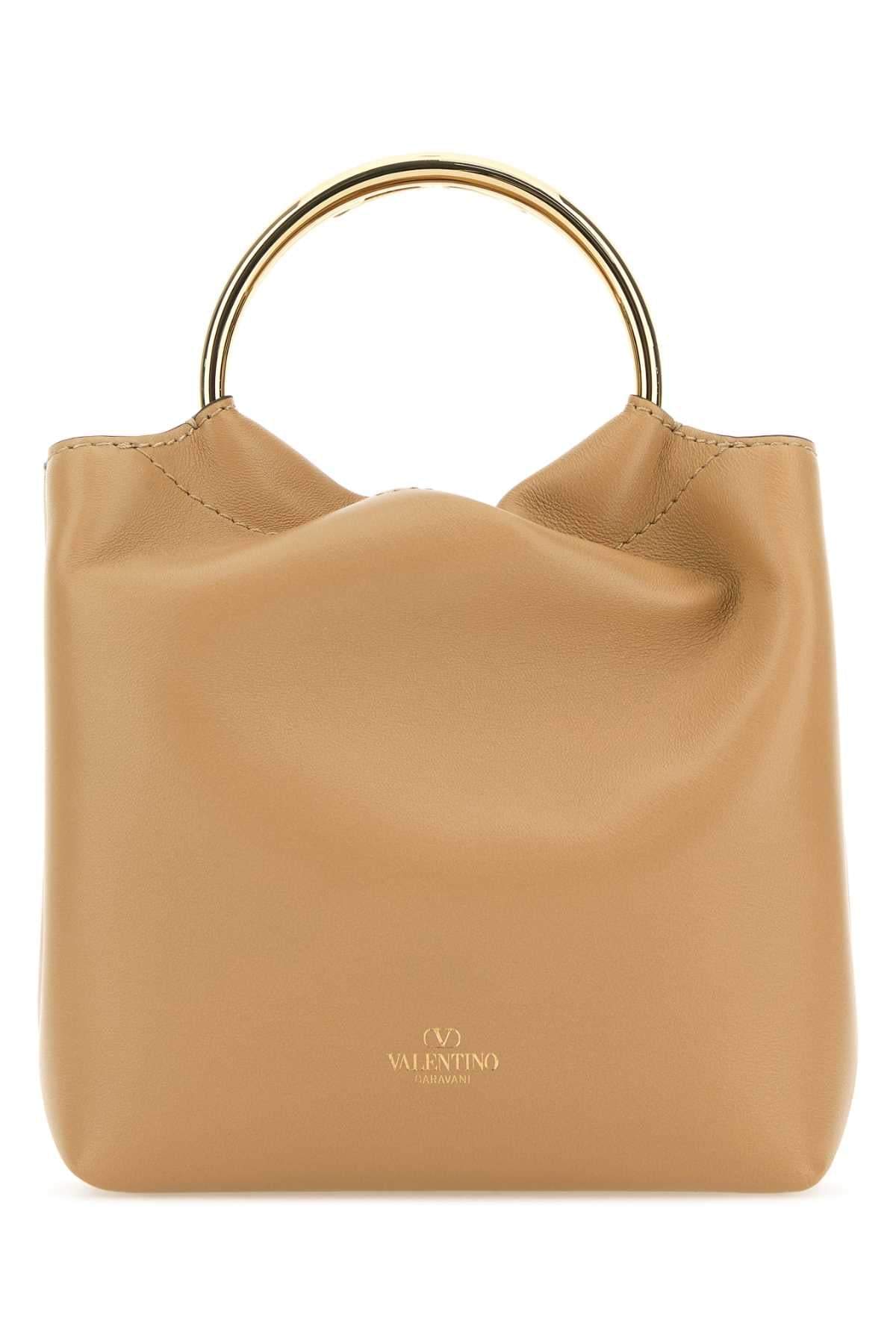 Valentino Garavani Women Beige Leather Bucket Bag