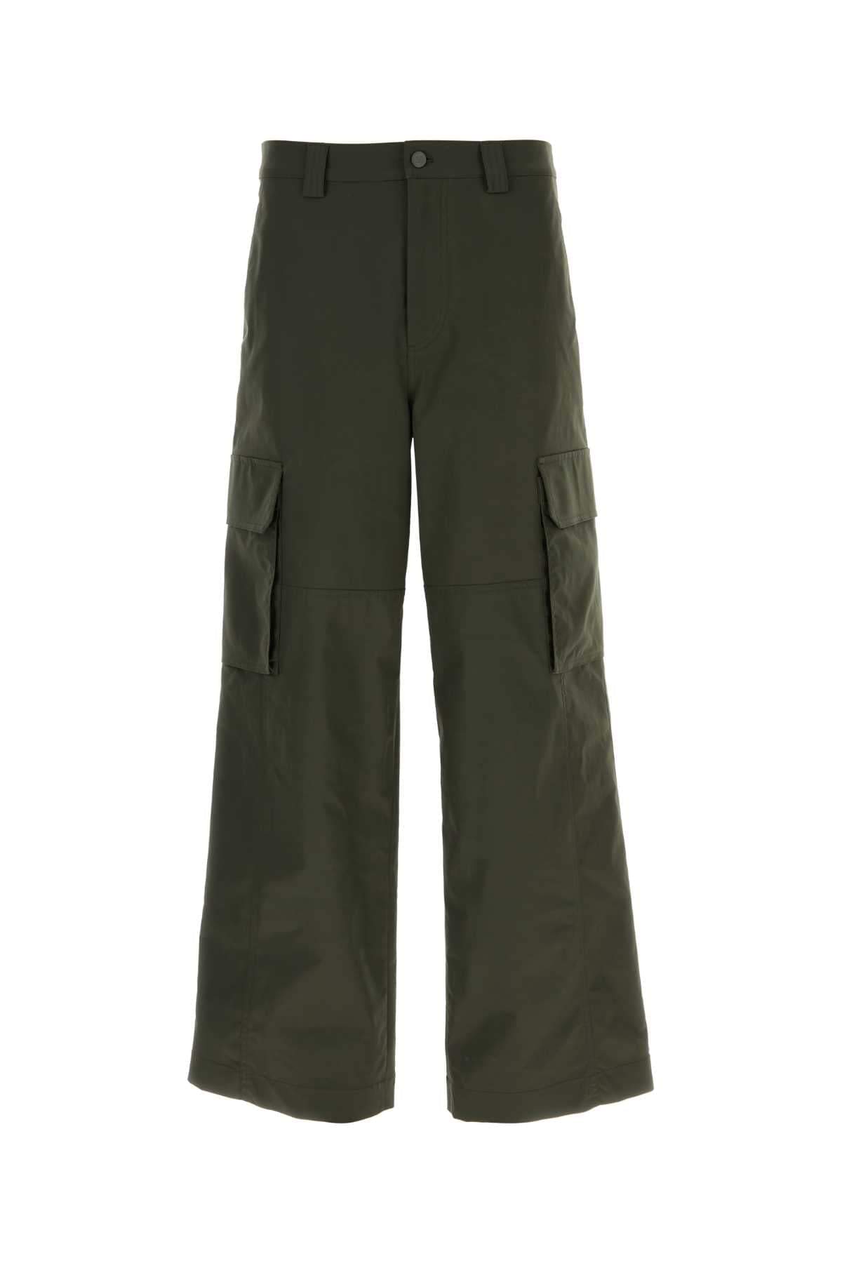 Valentino Garavani Men Olive Green Polyester Blend Cargo Pant