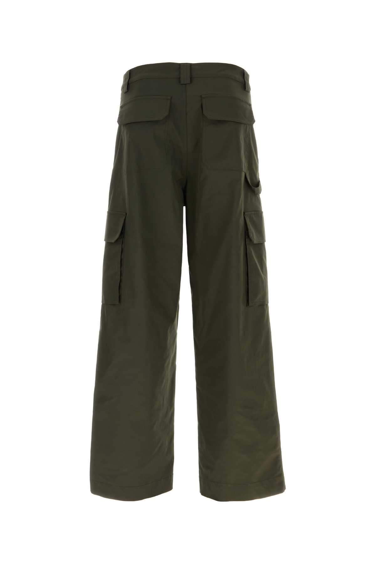 Valentino Garavani Men Olive Green Polyester Blend Cargo Pant