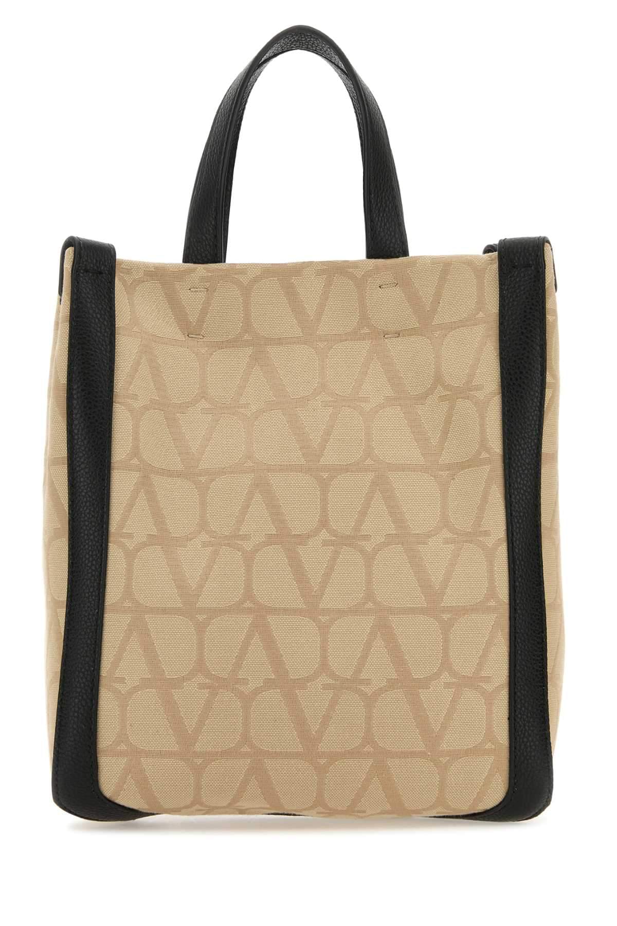 Valentino Garavani Men Beige Toile Iconographe Shopping Bag