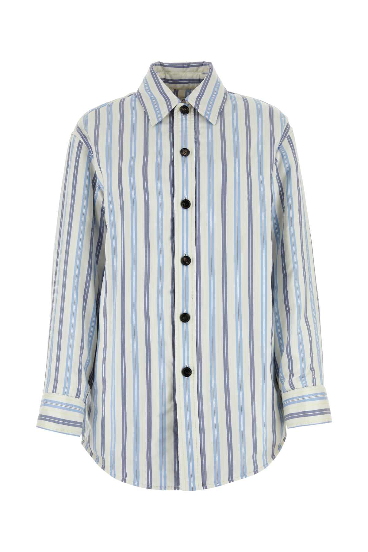 Bottega Veneta Women Embroidered Silk Oversize Padded Shirt