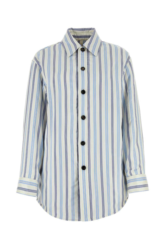 Bottega Veneta Women Embroidered Silk Oversize Padded Shirt