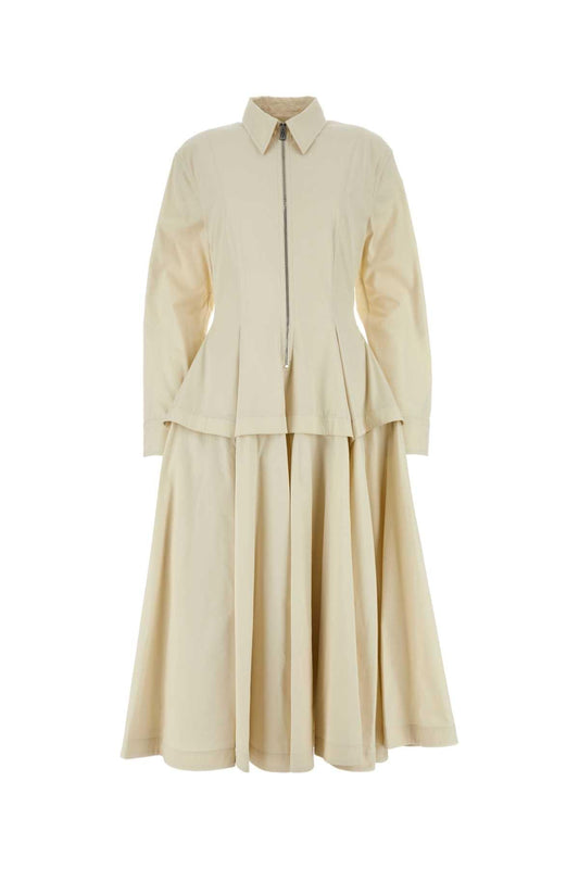 Bottega Veneta Women Sand Cotton Blend Shirt Dress