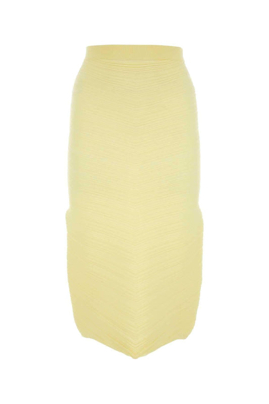 Bottega Veneta Women Yellow Stretch Cotton Blend Skirt