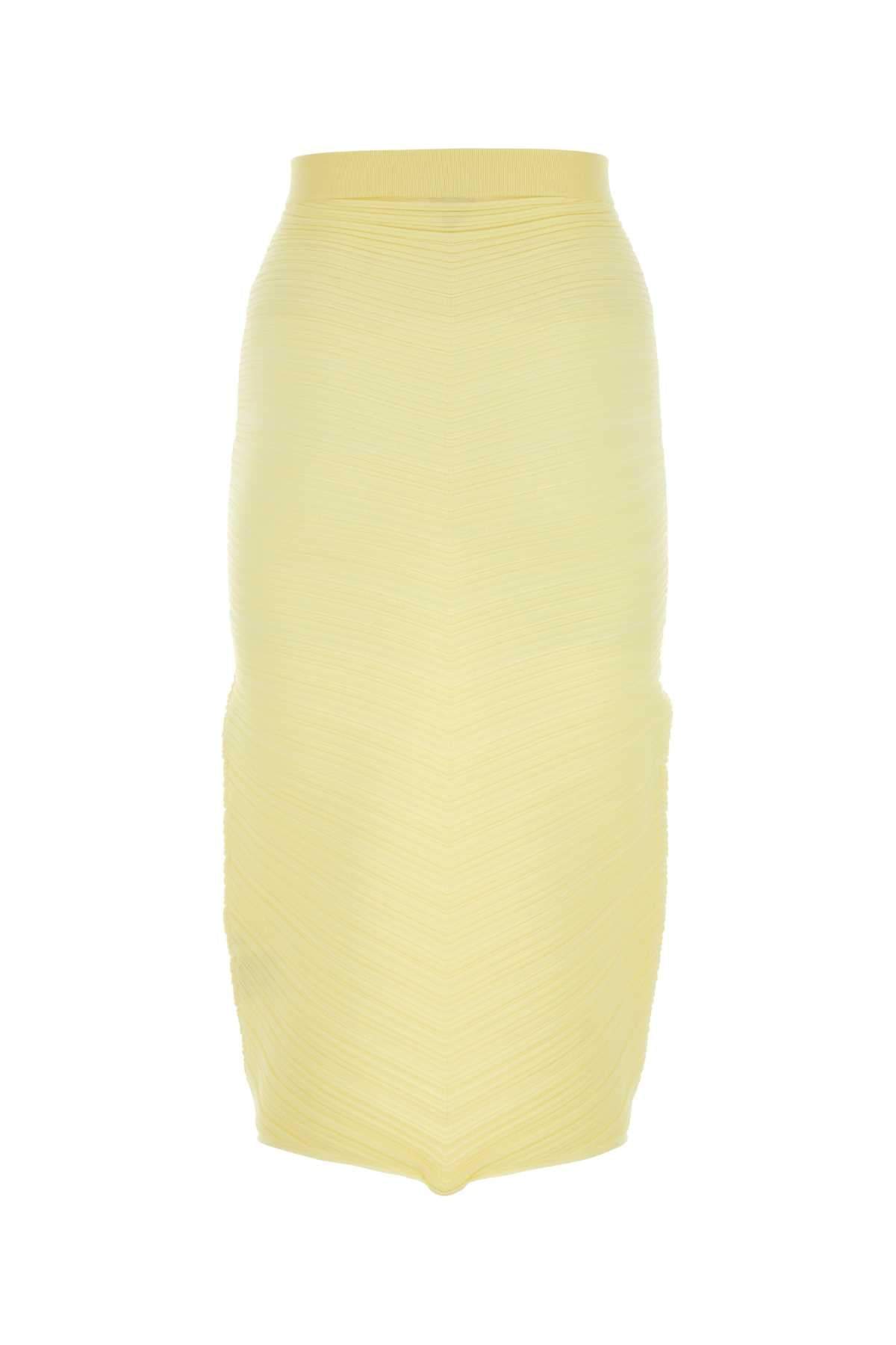 Bottega Veneta Women Yellow Stretch Cotton Blend Skirt