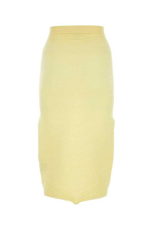 Bottega Veneta Women Yellow Stretch Cotton Blend Skirt