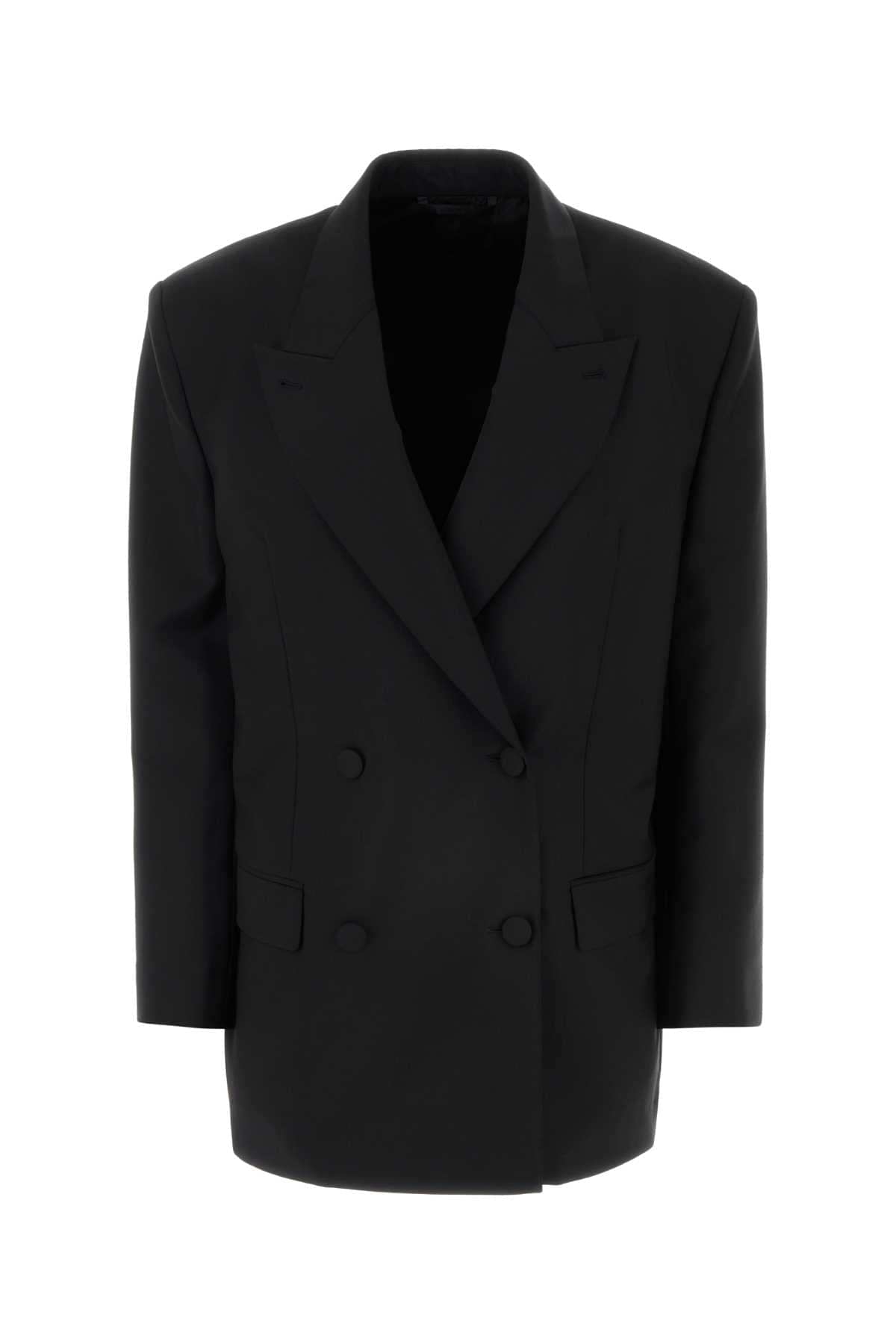 Givenchy Women Black Wool Blend Oversize Blazer