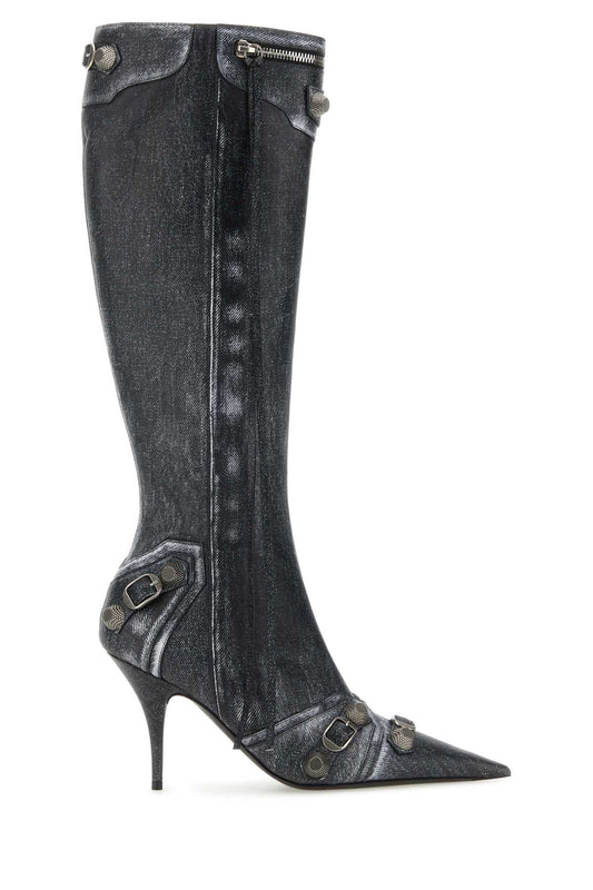 Balenciaga Women Printed Nappa Leather Cagole Boots