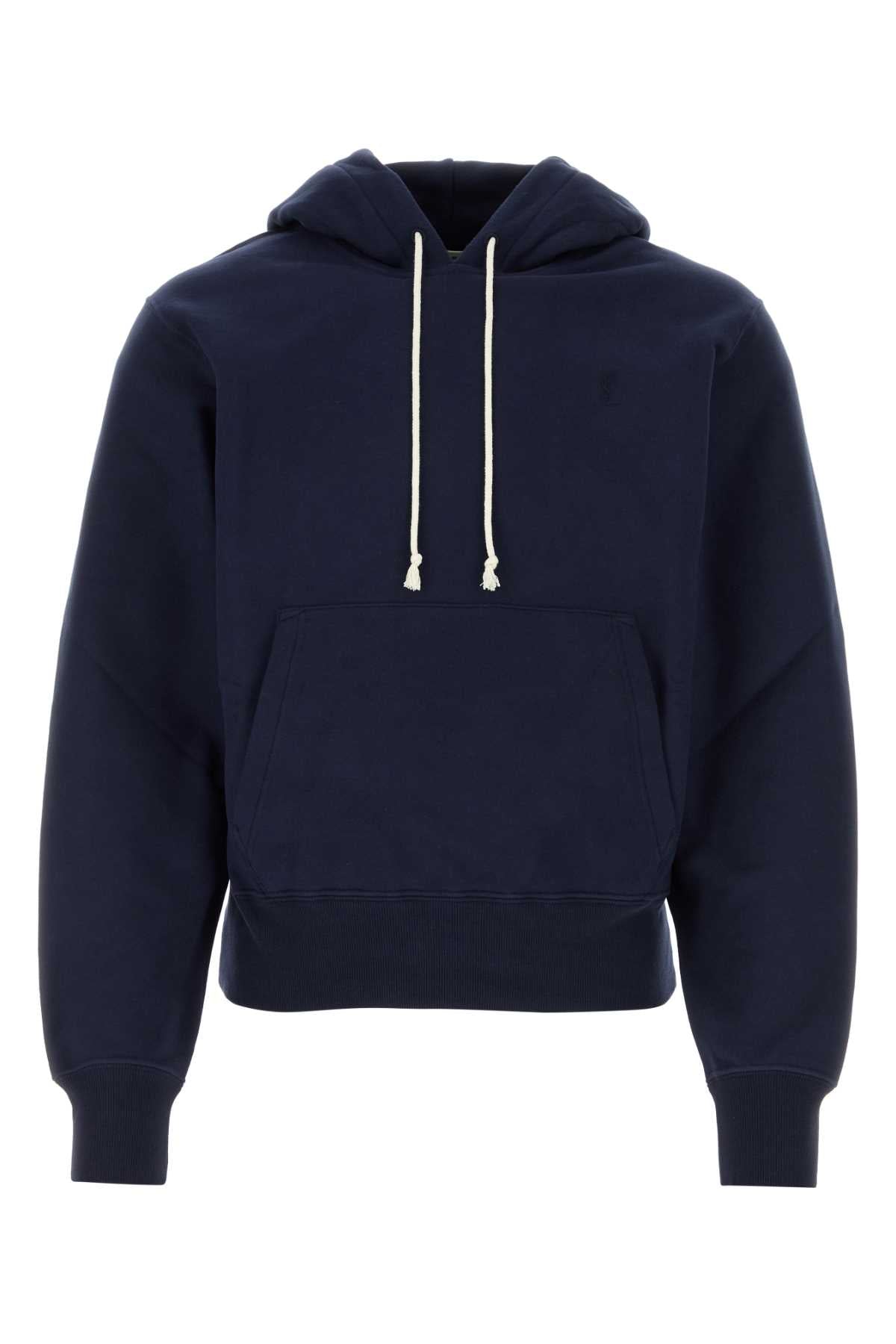 Saint Laurent Men Midnight Blu Cotton Sweatshirt