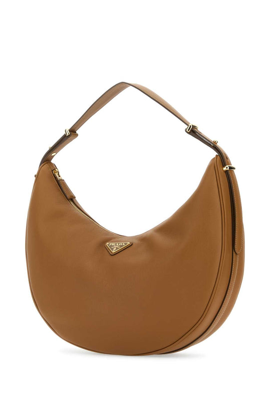 Prada Women Caramel Leather Big Arquã¨ Handbag