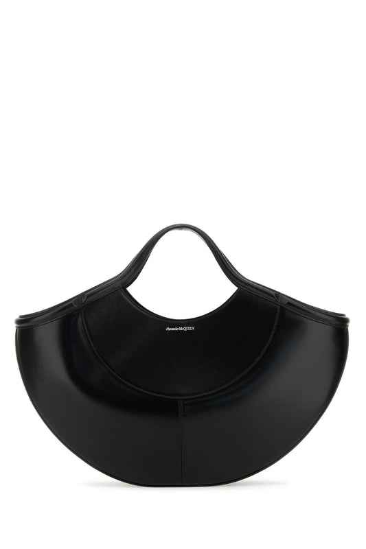 Alexander Mcqueen Women Black Leather The Cove Shopping Bag