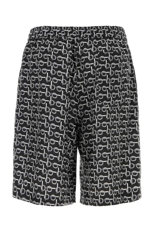 Burberry Men Printed Silk Bermuda Shorts