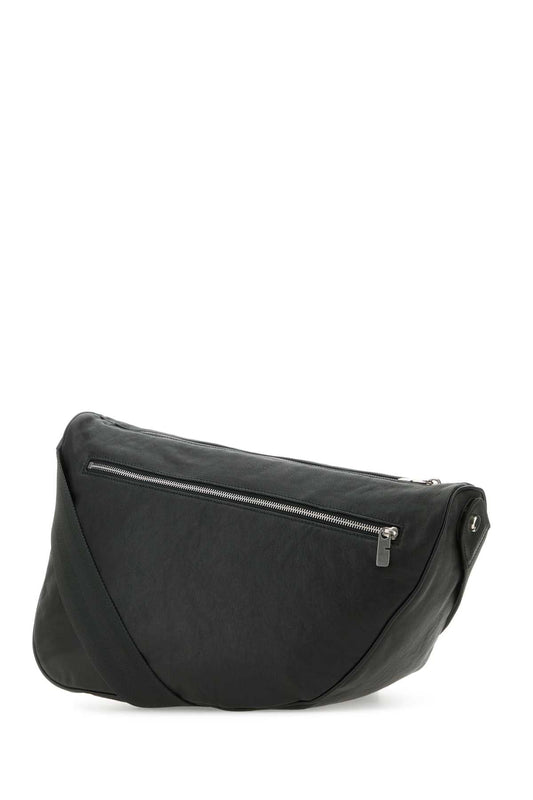 Burberry Men Slate Leather Large Shield Crossbody Bag