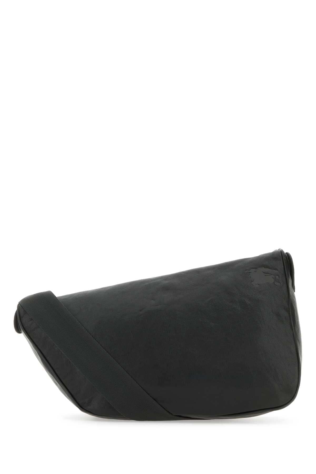 Burberry Men Slate Leather Large Shield Crossbody Bag