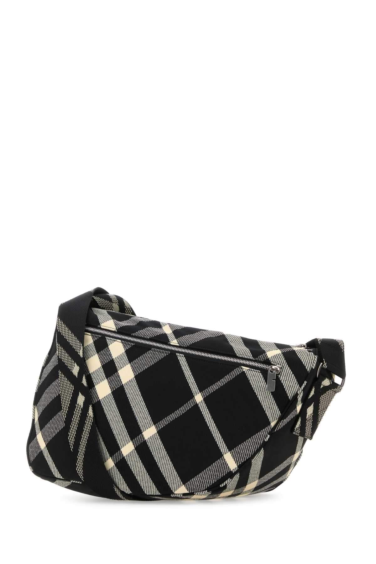 Burberry Men Embroidered Fabric Shield Crossbody Bag