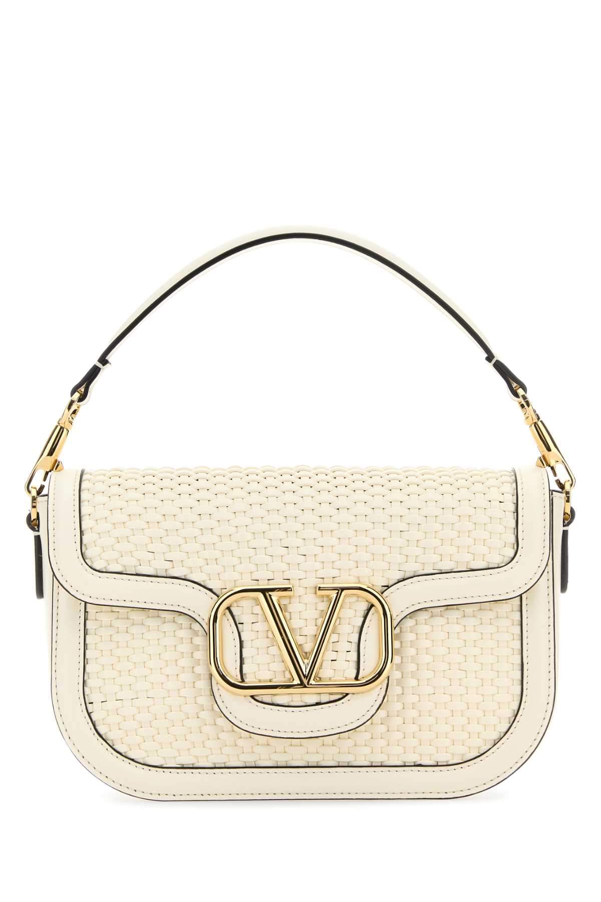 Valentino Garavani Women Ivory Leather Alltime Shoulder Bag