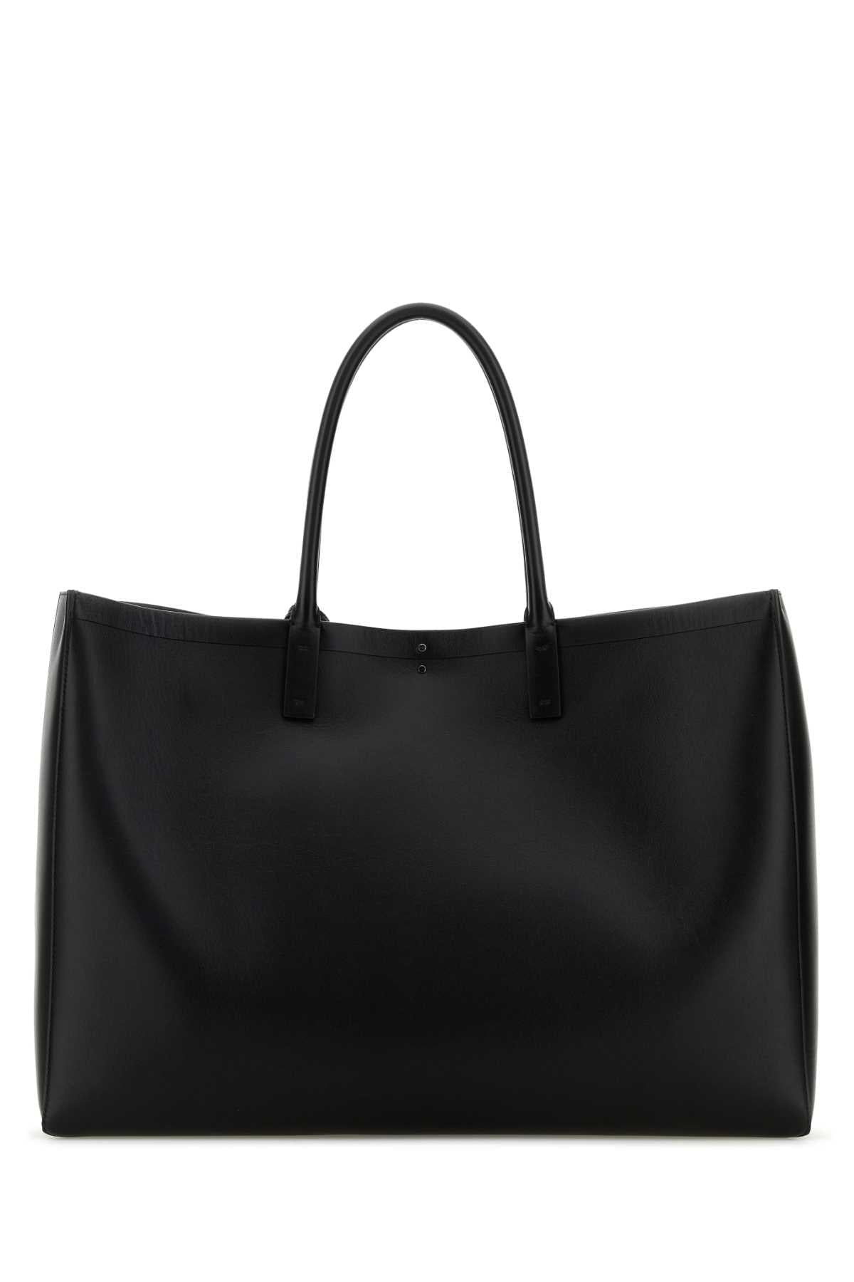 Valentino Garavani Men Black Leather Vlogo Shopping Bag