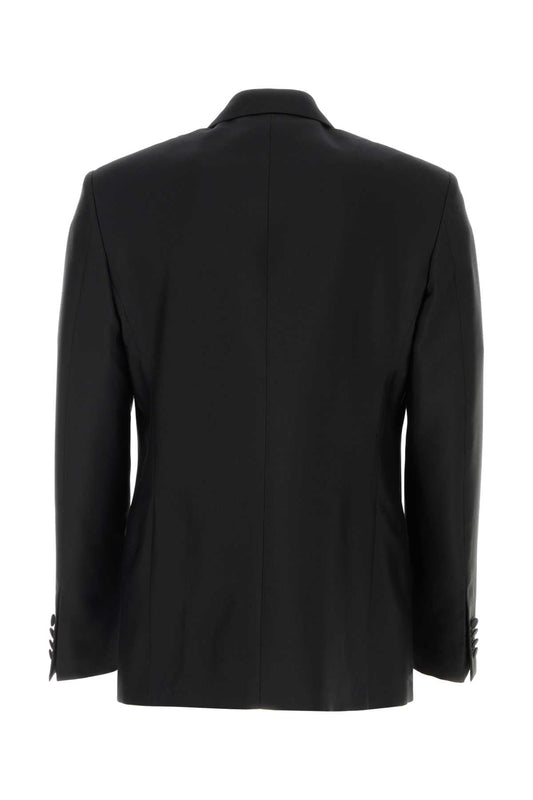 Burberry Men Black Wool Blend Blazer