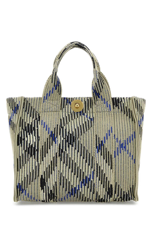 Burberry Women Embroidered Fabric Check Mini Handbag