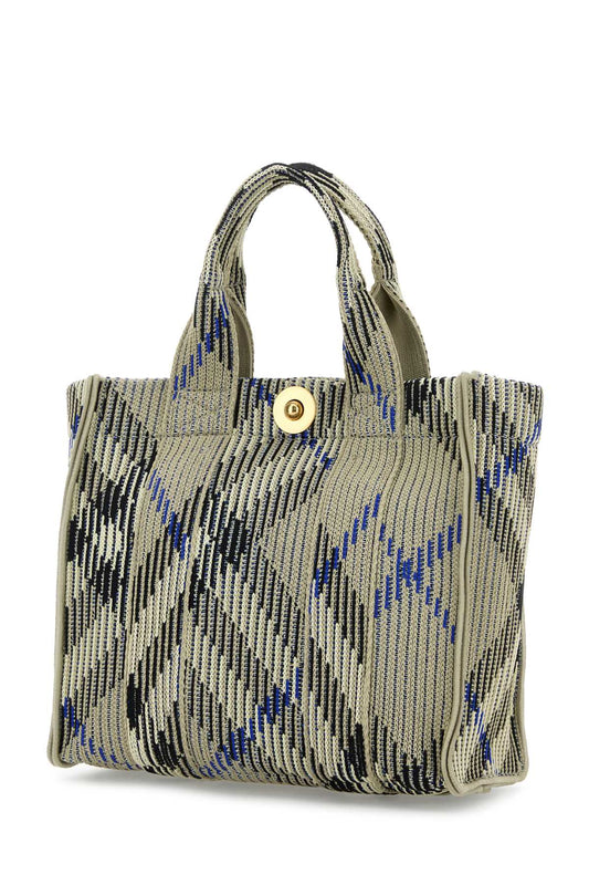 Burberry Women Embroidered Fabric Check Mini Handbag