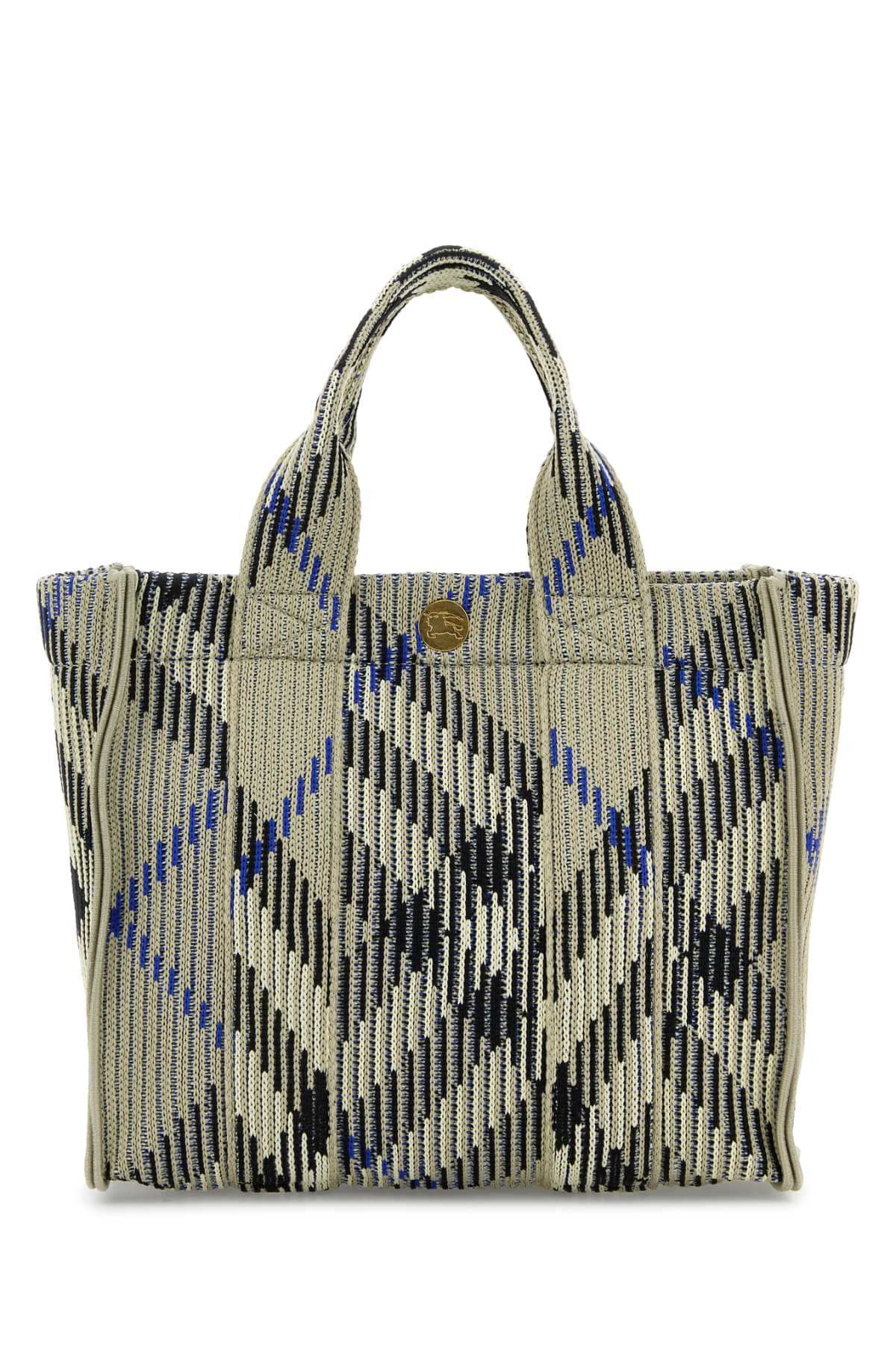 Burberry Women Embroidered Fabric Check Mini Handbag