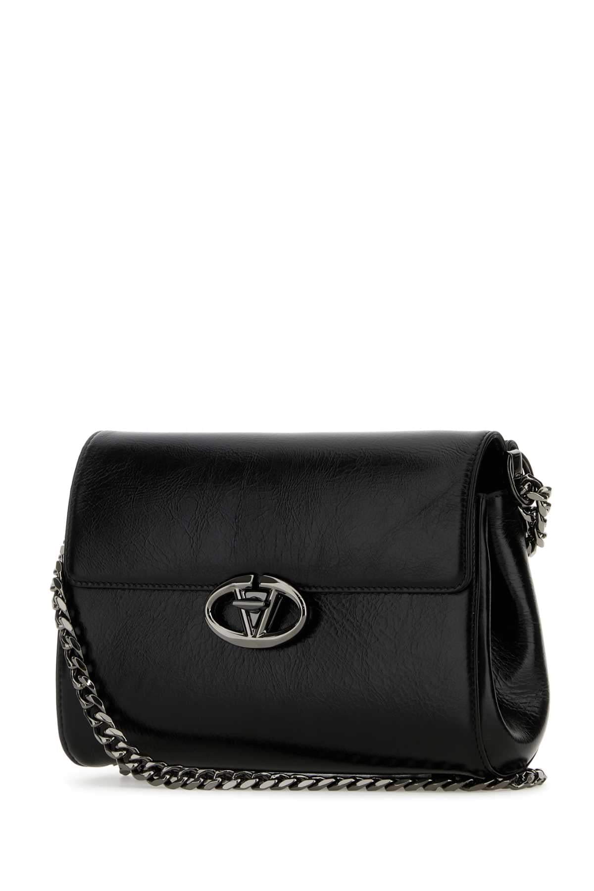 Valentino Garavani Women Black Leather Vlogo Shoulder
