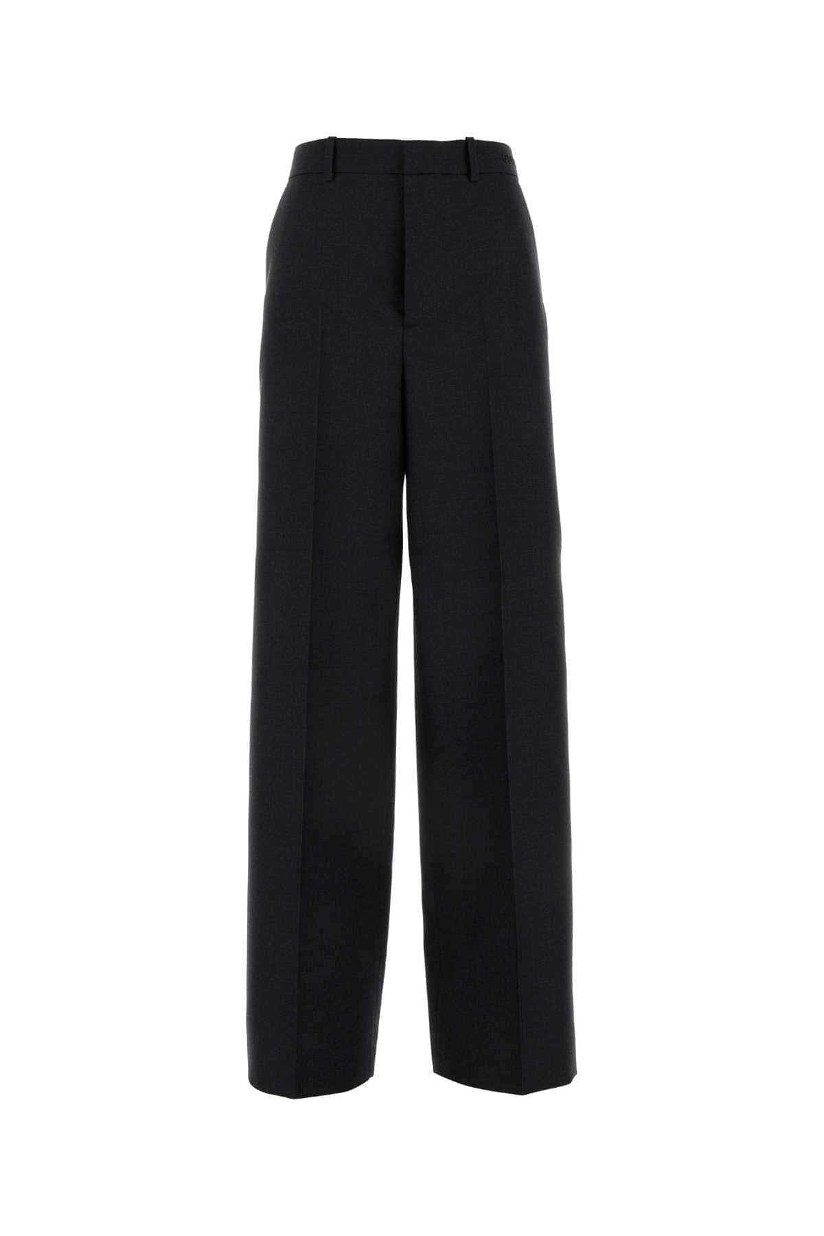 Gucci Women Slate Wool Wide-Leg Pant