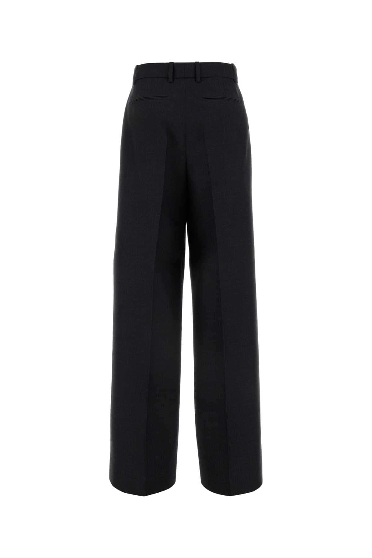 Gucci Women Slate Wool Wide-Leg Pant