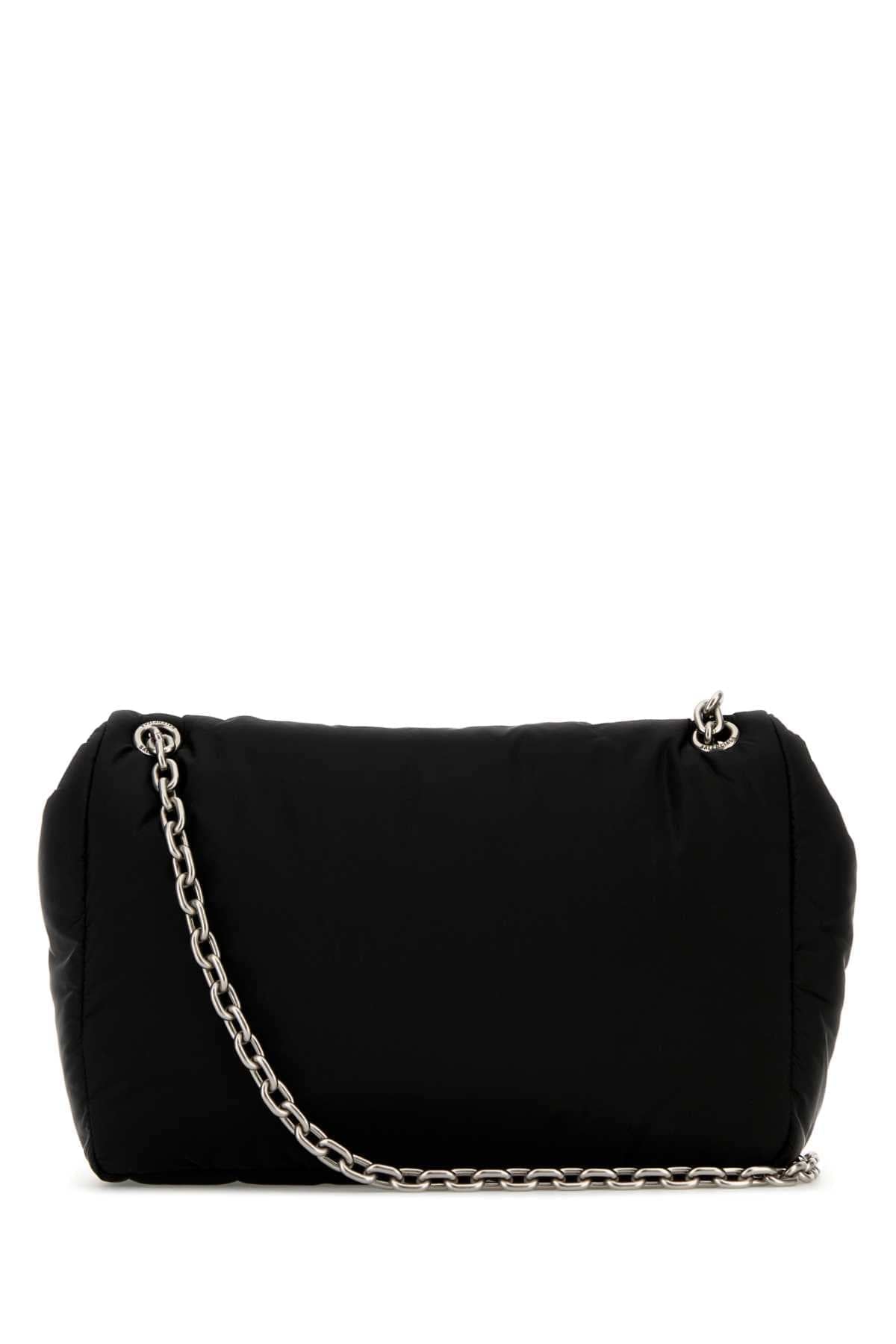 Balenciaga Women Black Nylon Medium Monaco Shoulder Bag