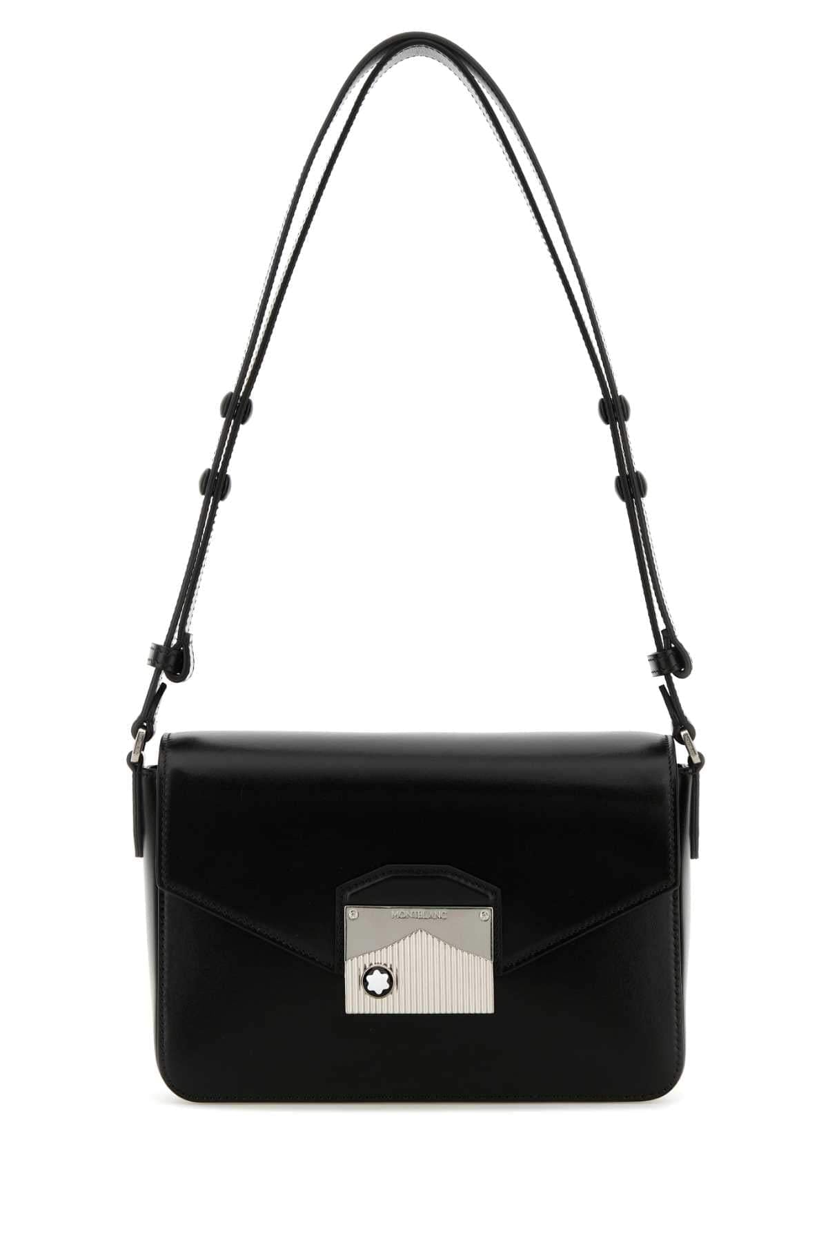 Montblanc Men Black Leather Meisterstuck Shoulder Bag