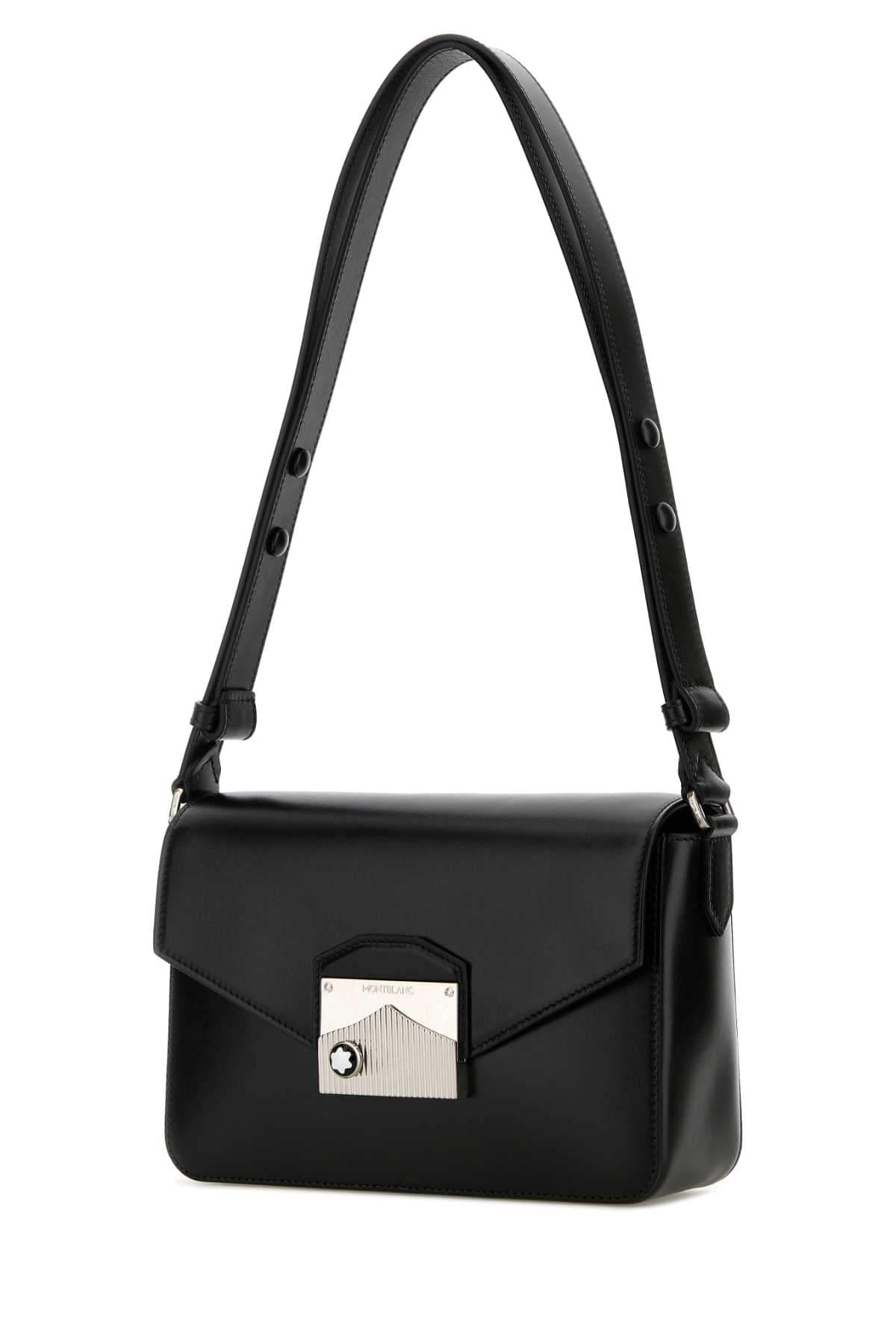 Montblanc Men Black Leather Meisterstuck Shoulder Bag